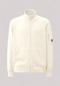 MAGLIA UOMO FULL ZIP GAUZE WHITE - Linassi