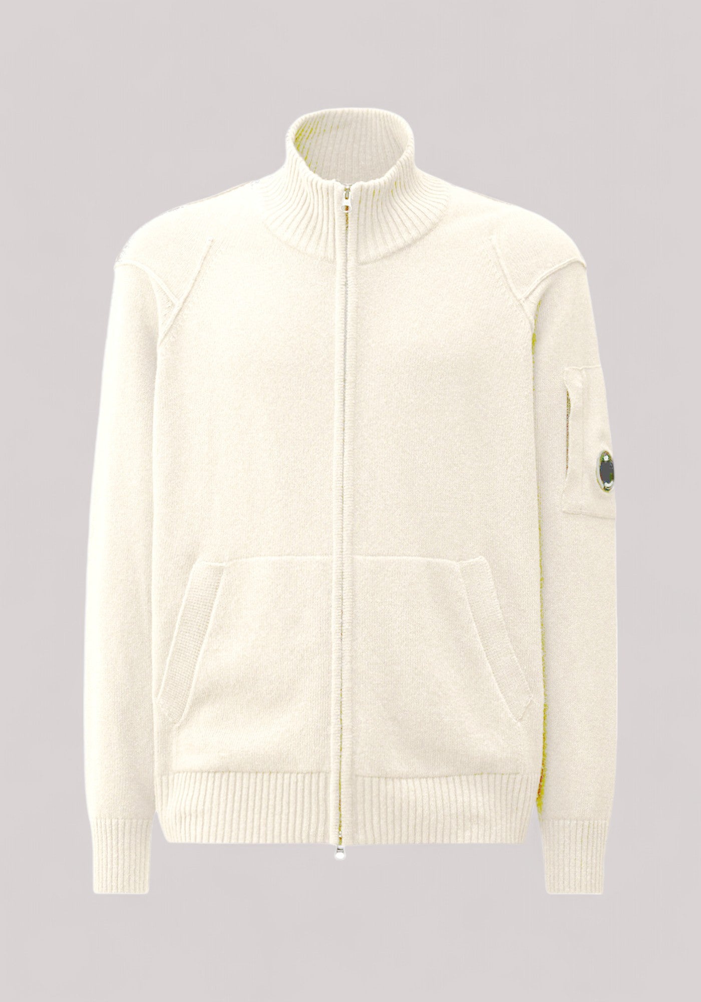 MAGLIA UOMO FULL ZIP GAUZE WHITE - Linassi