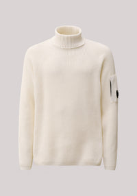 MAGLIA UOMO DOLCEVITA LAMBSWOOLL GAUZE WHITE - Linassi