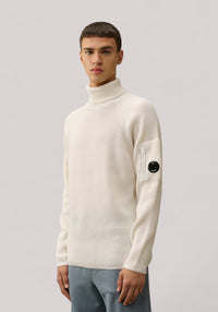 MAGLIA UOMO DOLCEVITA LAMBSWOOLL GAUZE WHITE - Linassi