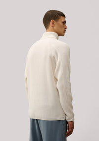 MAGLIA UOMO DOLCEVITA LAMBSWOOLL GAUZE WHITE - Linassi
