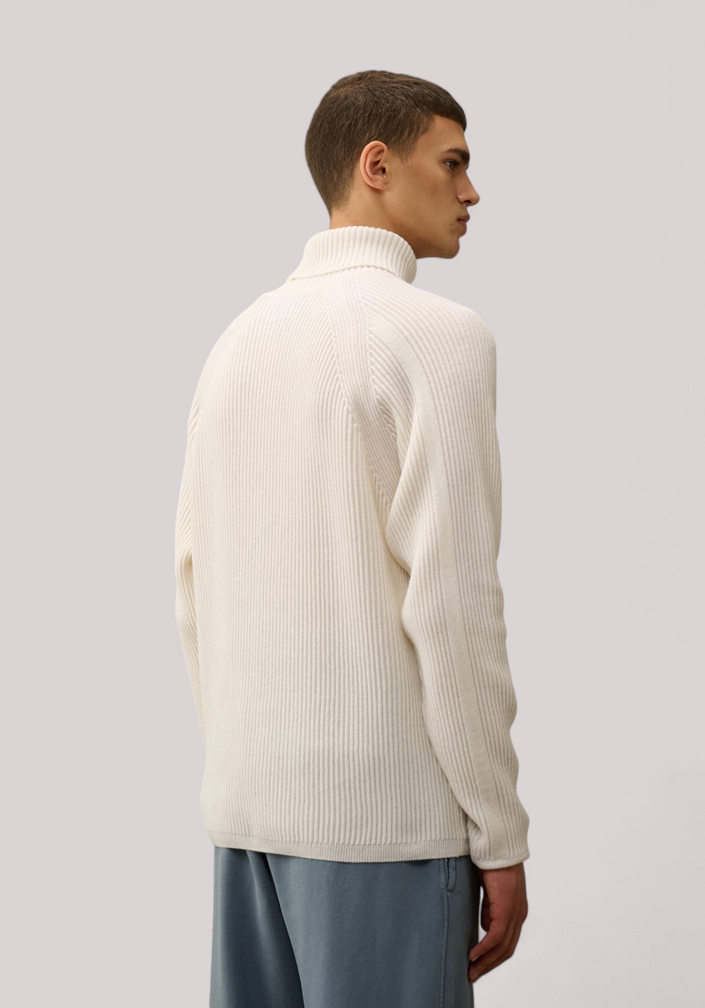 MAGLIA UOMO DOLCEVITA LAMBSWOOLL GAUZE WHITE - Linassi