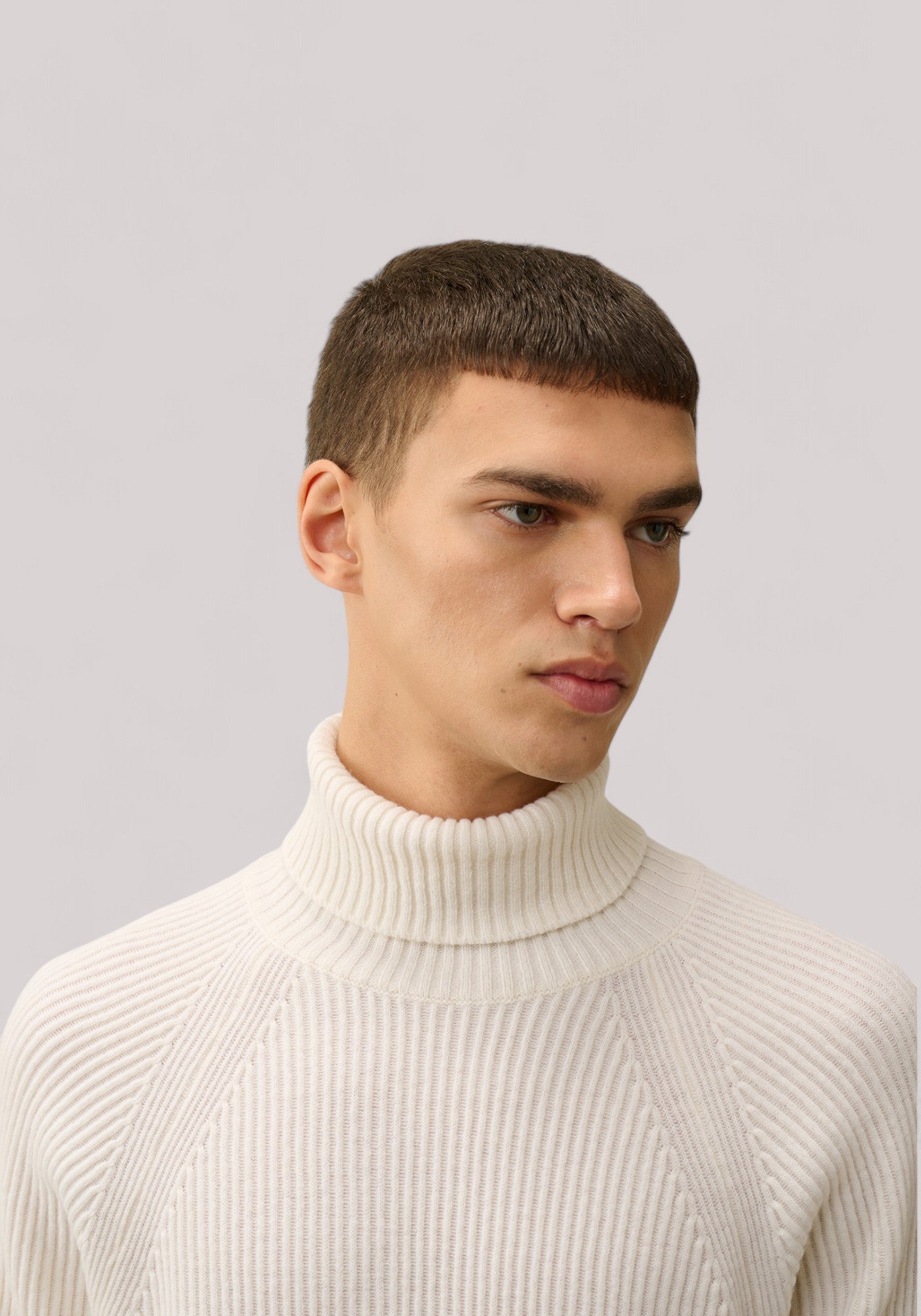 MAGLIA UOMO DOLCEVITA LAMBSWOOLL GAUZE WHITE - Linassi