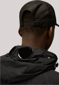 BERRETTO UOMO GABARDINE LOGO BLACK - Linassi