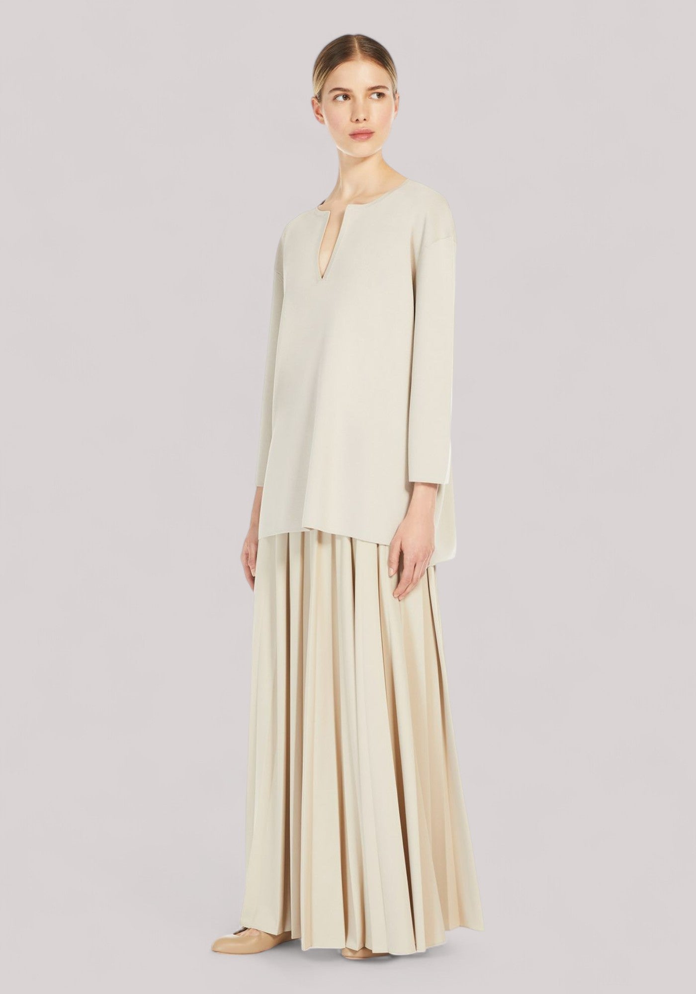 MAGLIA DONNA IN CREPE BEIGE - Linassi