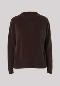 MAGLIA DONNA IN LANA VERGINE MARRONE - Linassi