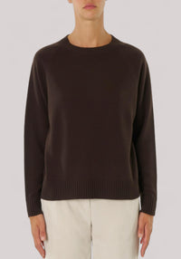 MAGLIA DONNA IN LANA VERGINE MARRONE - Linassi