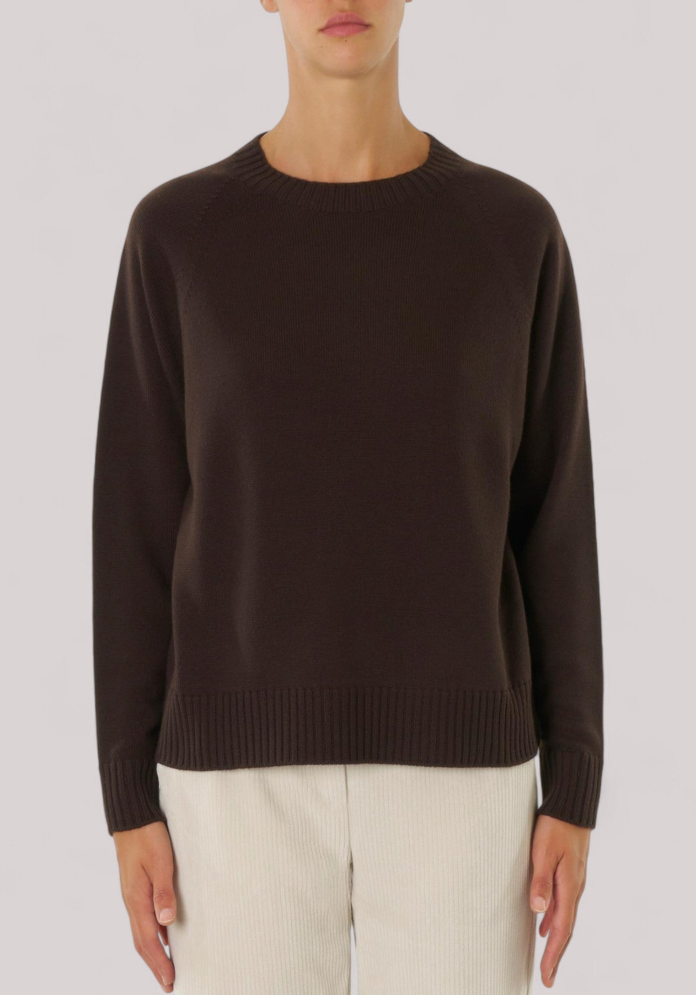MAGLIA DONNA IN LANA VERGINE MARRONE - Linassi