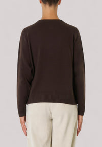MAGLIA DONNA IN LANA VERGINE MARRONE - Linassi