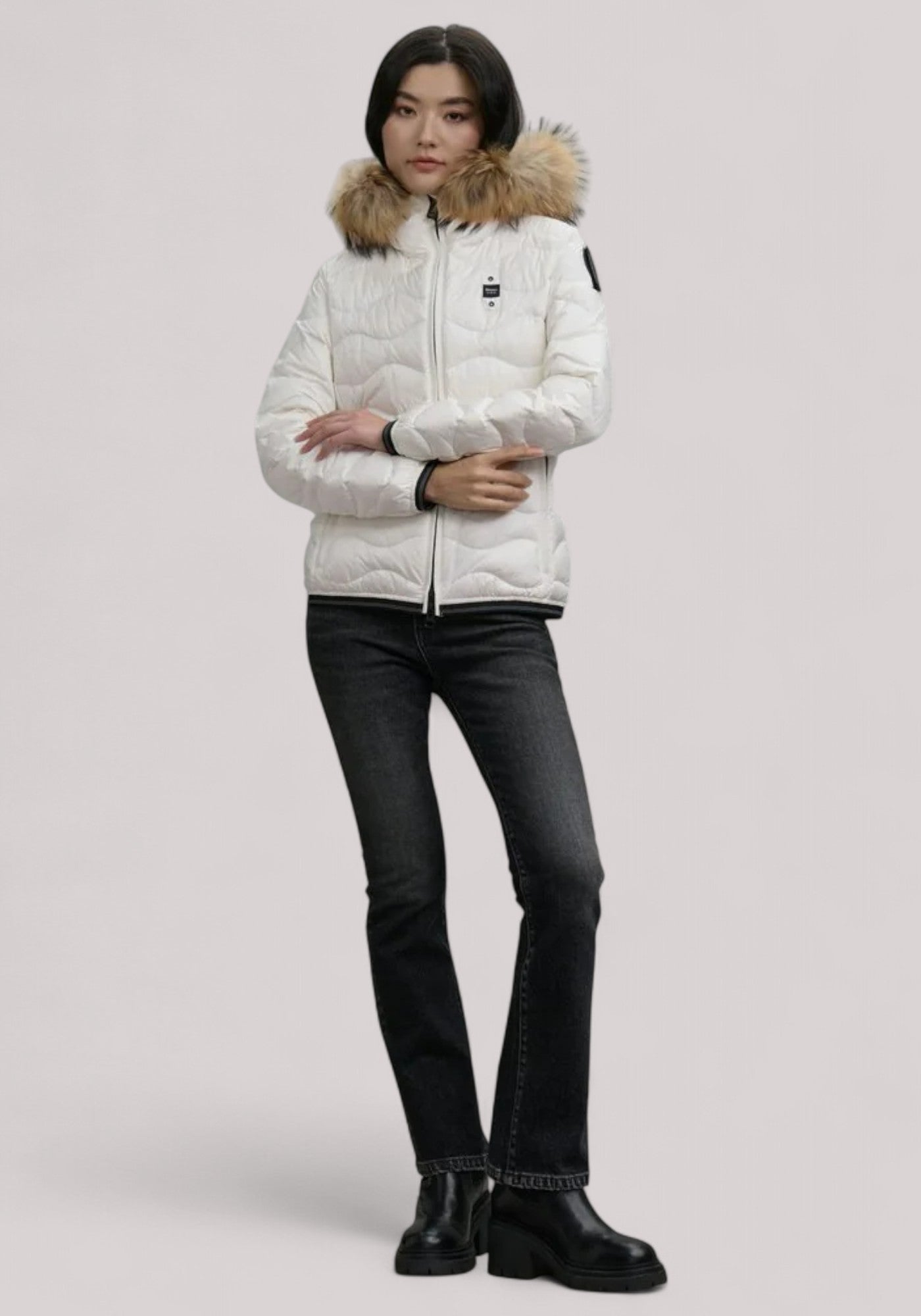 GIUBBINO DONNA ALDIE BIANCO OTTICO - Linassi