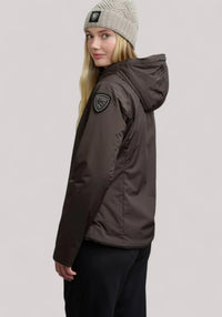 GIUBBINO DONNA IN ECO PELLICCIA ERIE NERO OLIVA - Linassi