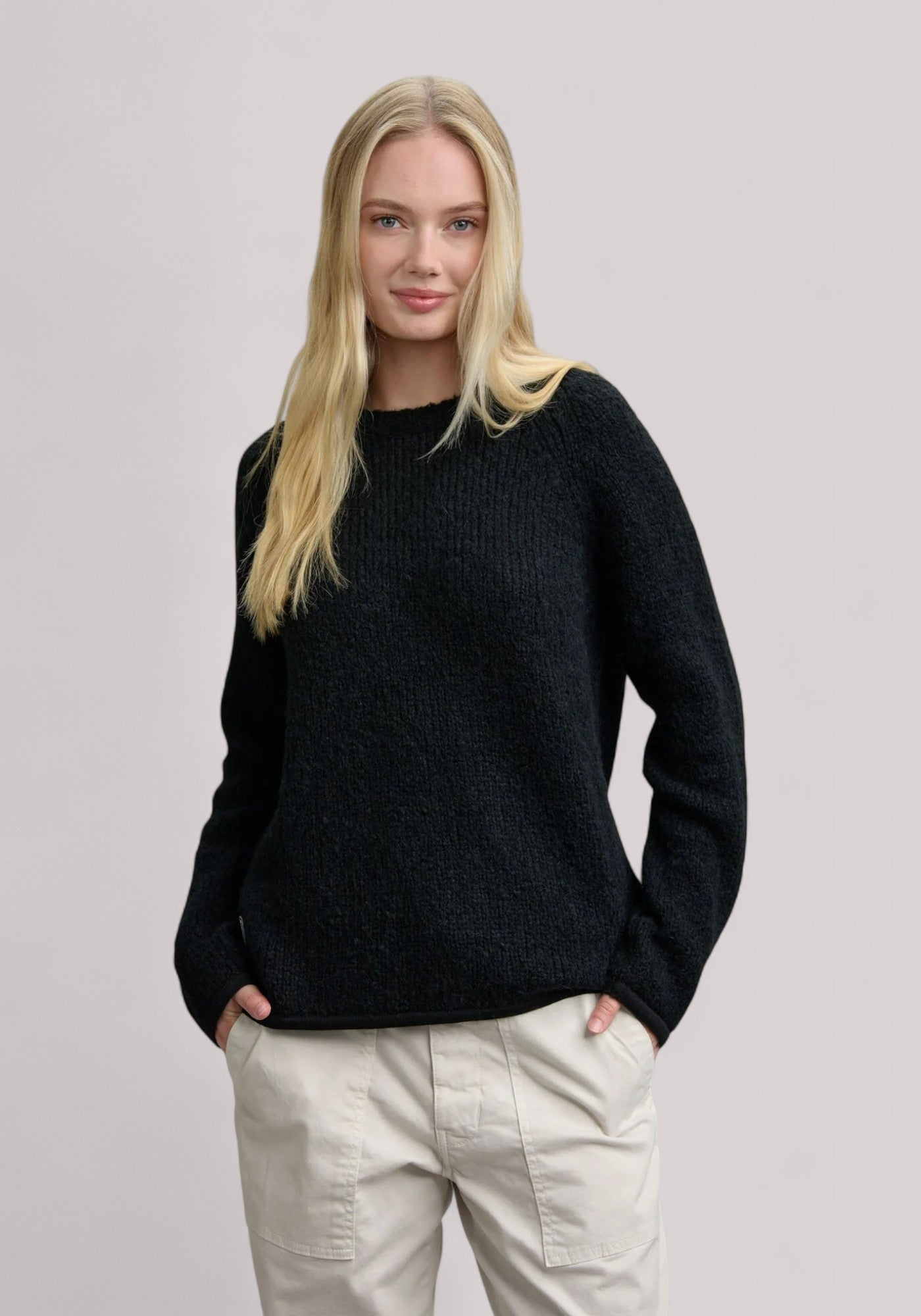 MAGLIA DONNA ALPACA REGAL NERO - Linassi