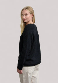 MAGLIA DONNA ALPACA REGAL NERO - Linassi