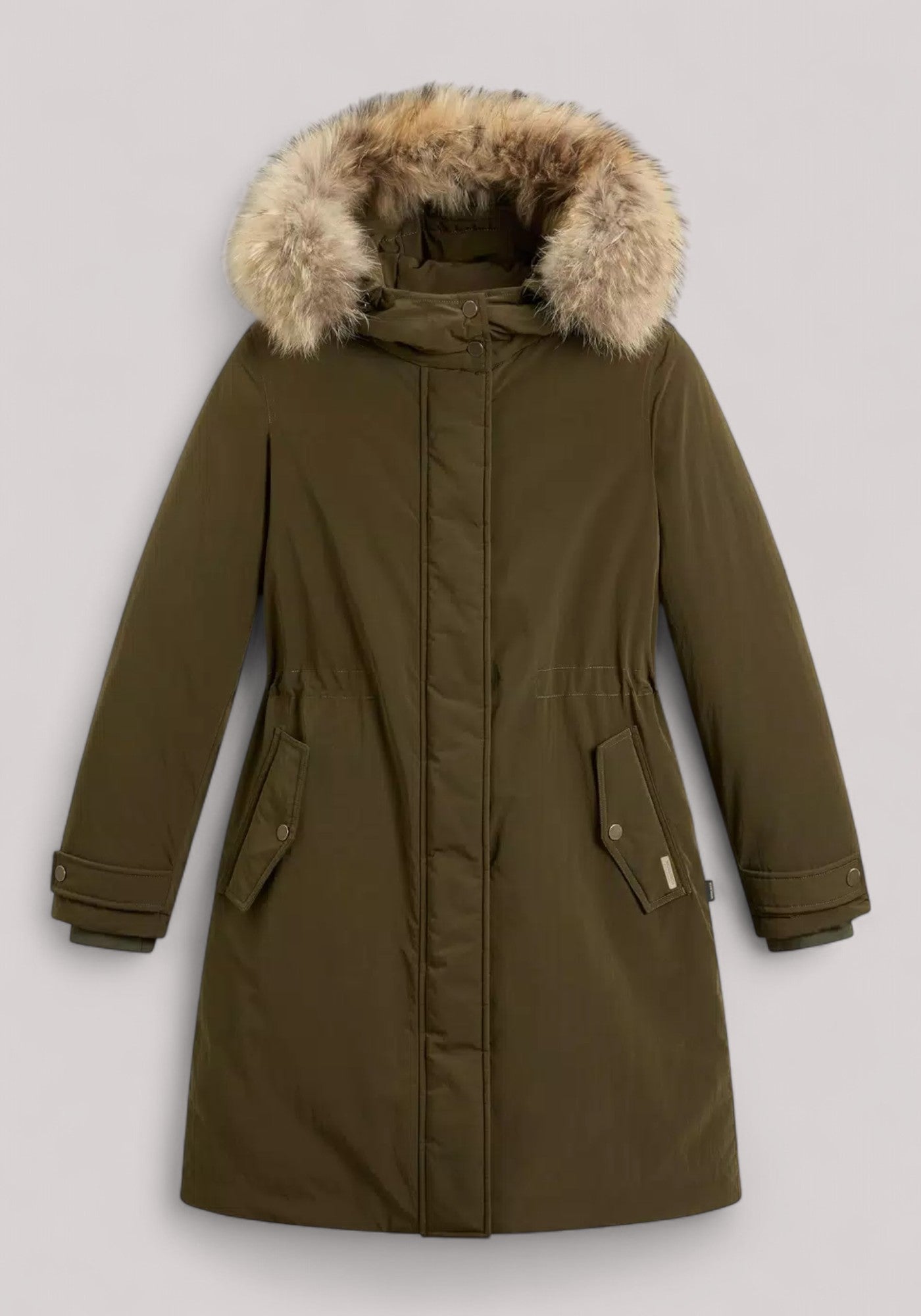GIACCONE DONNA RACE FUR PARKA DARK GREEN - Linassi