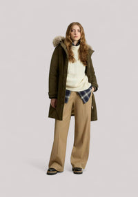 GIACCONE DONNA RACE FUR PARKA DARK GREEN - Linassi