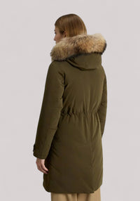 GIACCONE DONNA RACE FUR PARKA DARK GREEN - Linassi