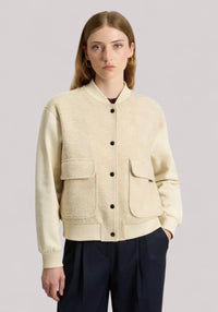 GIUBBINO DONNA BEIGE HERRINGBONE - Linassi