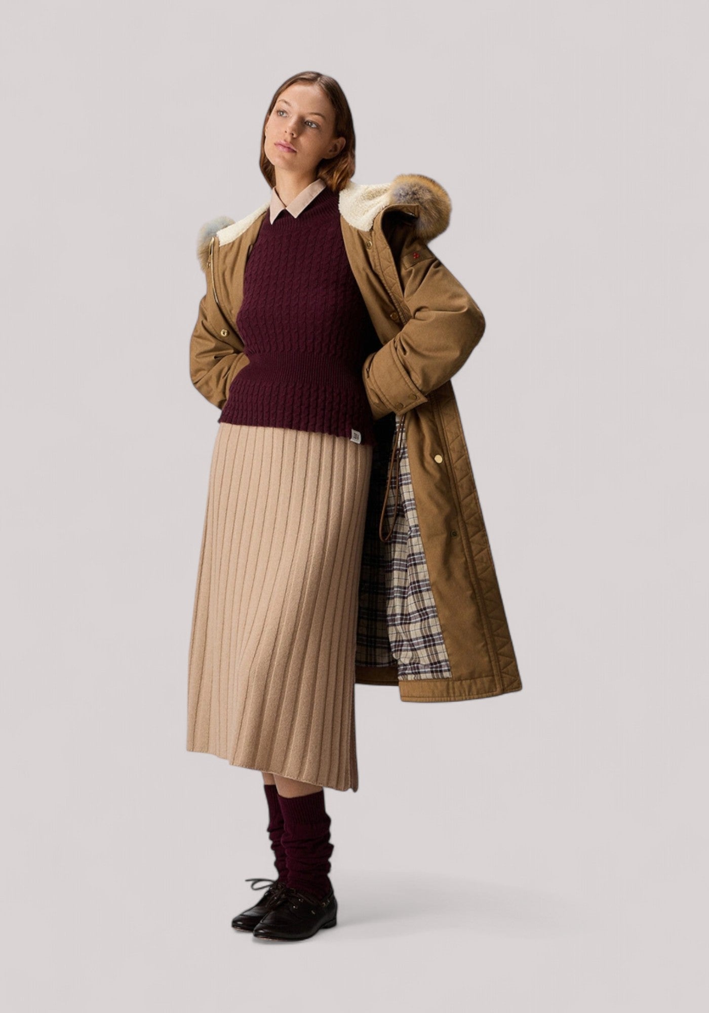 GIACCONE DONNA CON PELLICCIA IN VOLPE GIANDUIA - Linassi