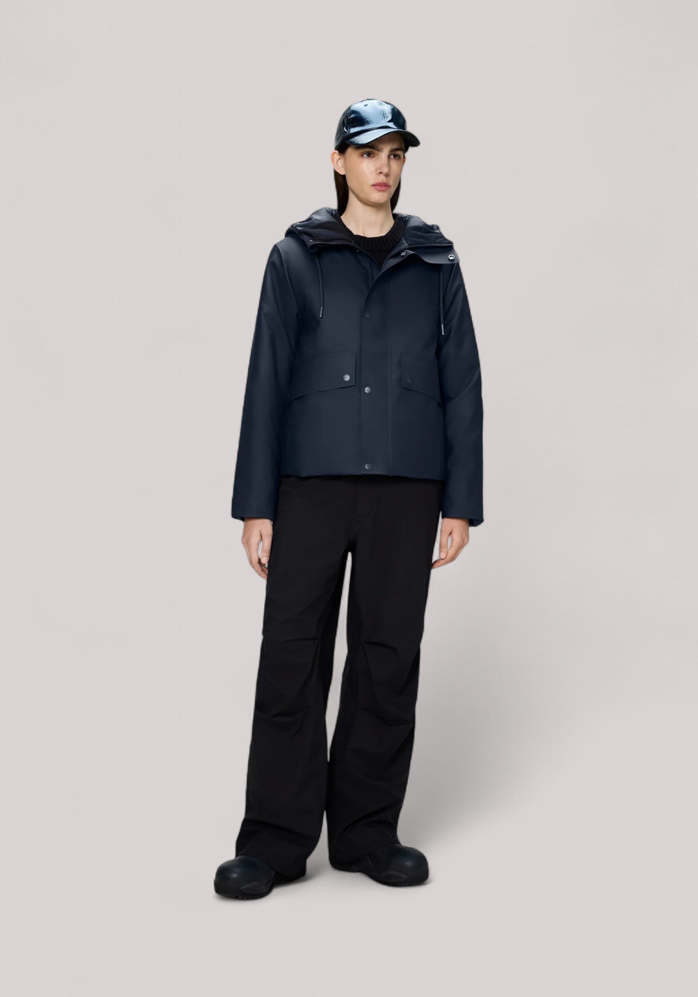 GIACCONE DONNA SHORT W PARKA NAVY - Linassi