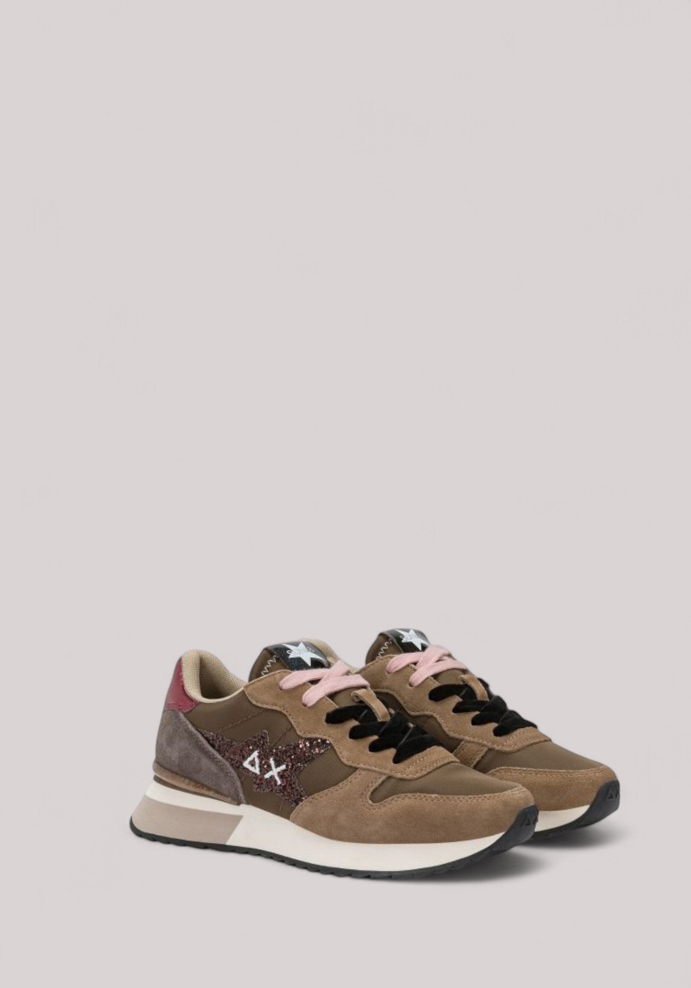 SCARPE DONNA STARGIRL GLITTER LOGO MARRONE - Linassi