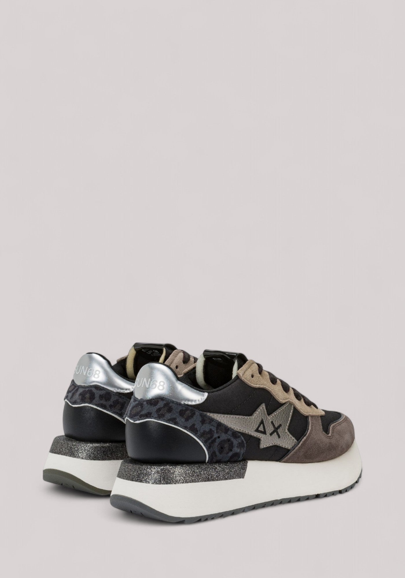 SCARPE DONNA BIG STARGIRL MIX MATERIAL NERO - Linassi