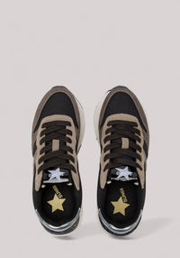 SCARPE DONNA BIG STARGIRL MIX MATERIAL NERO - Linassi