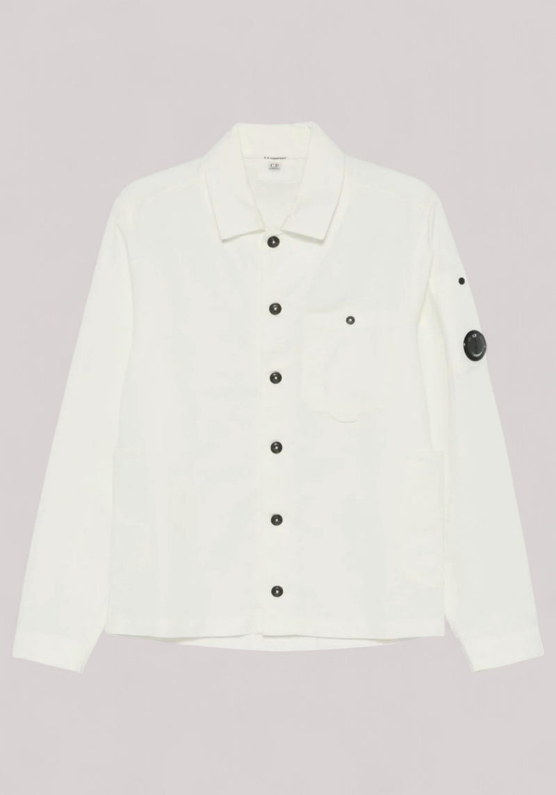 GIUBBINO UOMO OVERSHIRT MISTO LINO GAUZE WHITE - Linassi
