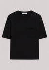 MAGLIA DONNA T-SHIRT IN FILATO DI VISCOSA CREPE NERO