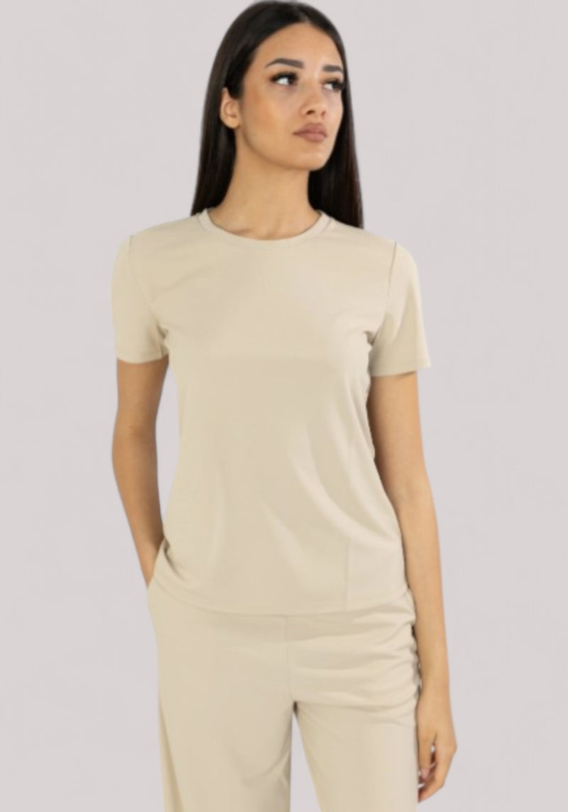 T-SHIRT DONNA BUGIA JERSEY BEIGE