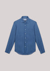 CAMICIA UOMO SLIM FIT CHAMBRAY DI COTONE BLU