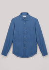 CAMICIA UOMO SLIM FIT CHAMBRAY DI COTONE BLU