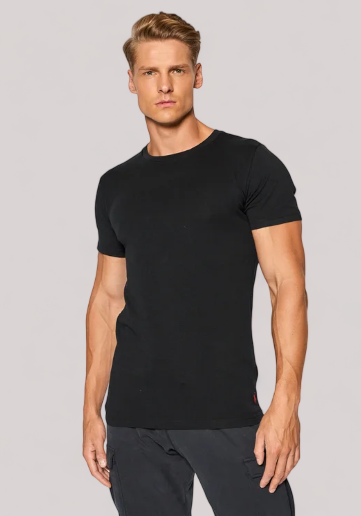 T-SHIRT UOMO NERO - CLASSIC-2 PACK-CREW - Linassi