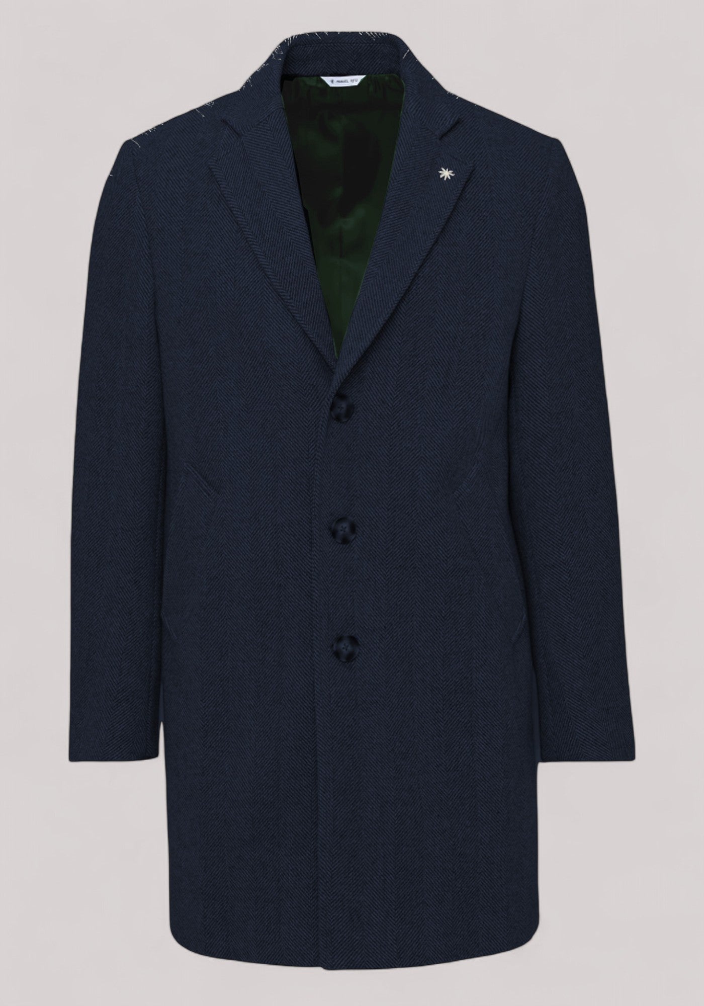 CAPPOTTO UOMO MISTO LANA VERGINE BLU