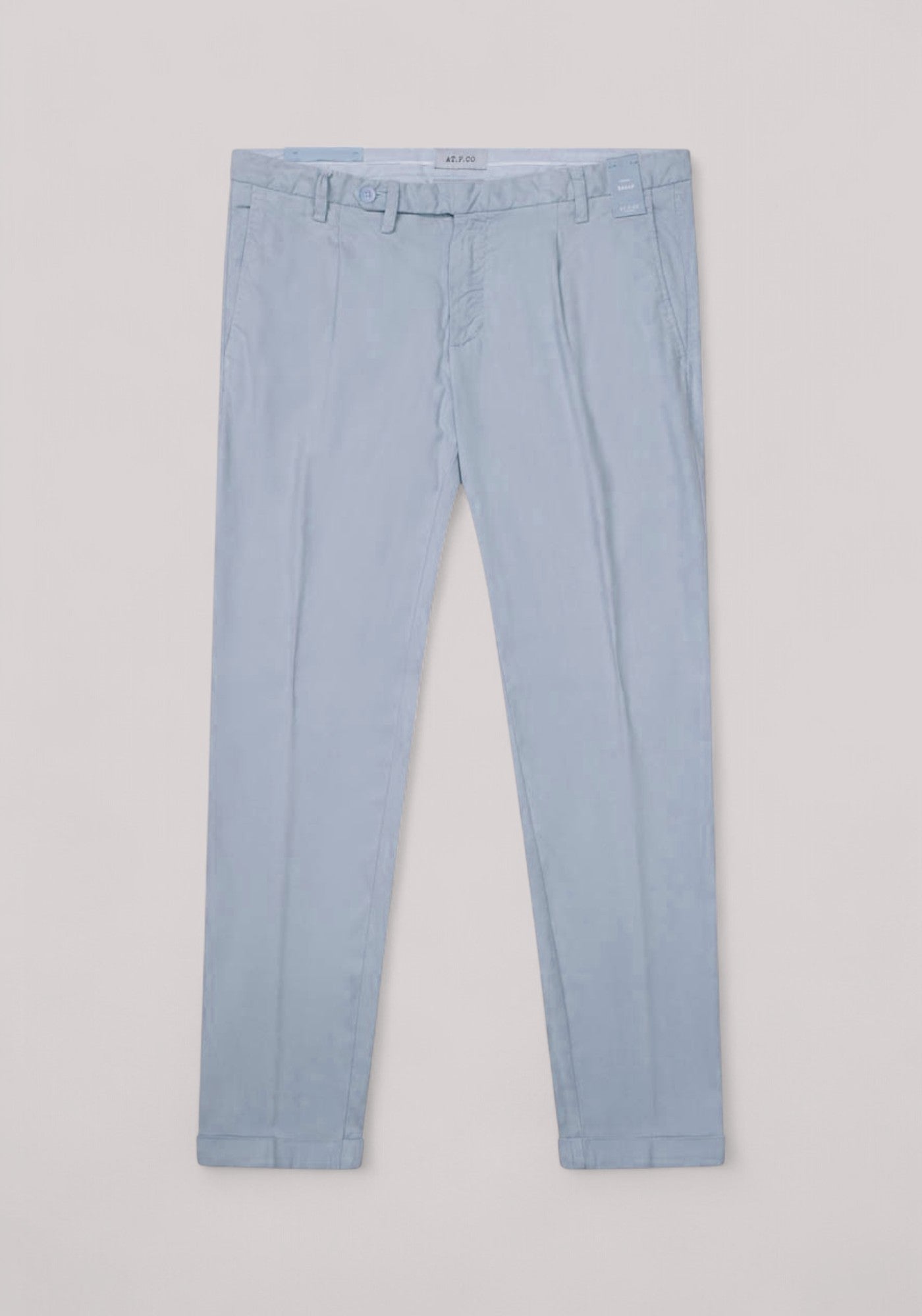 PANTALONE UOMO MISTO LINO SLIM FIT CON PINCES BLU POLVERE