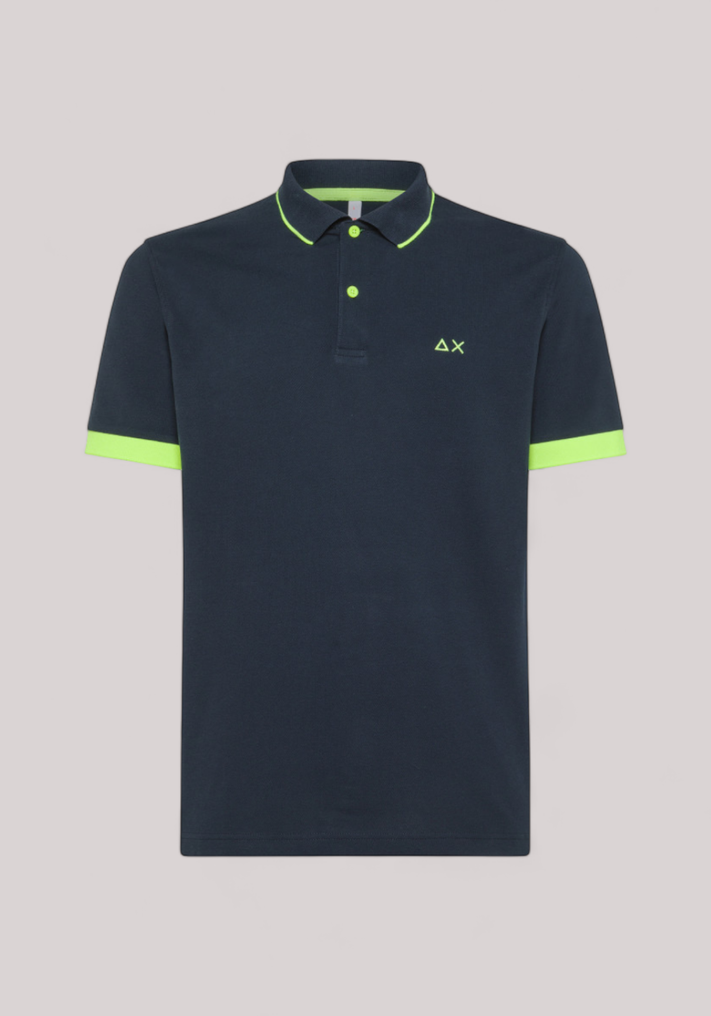 POLO UOMO SMALL STRIPE FLUO NAVY BLUE - Linassi