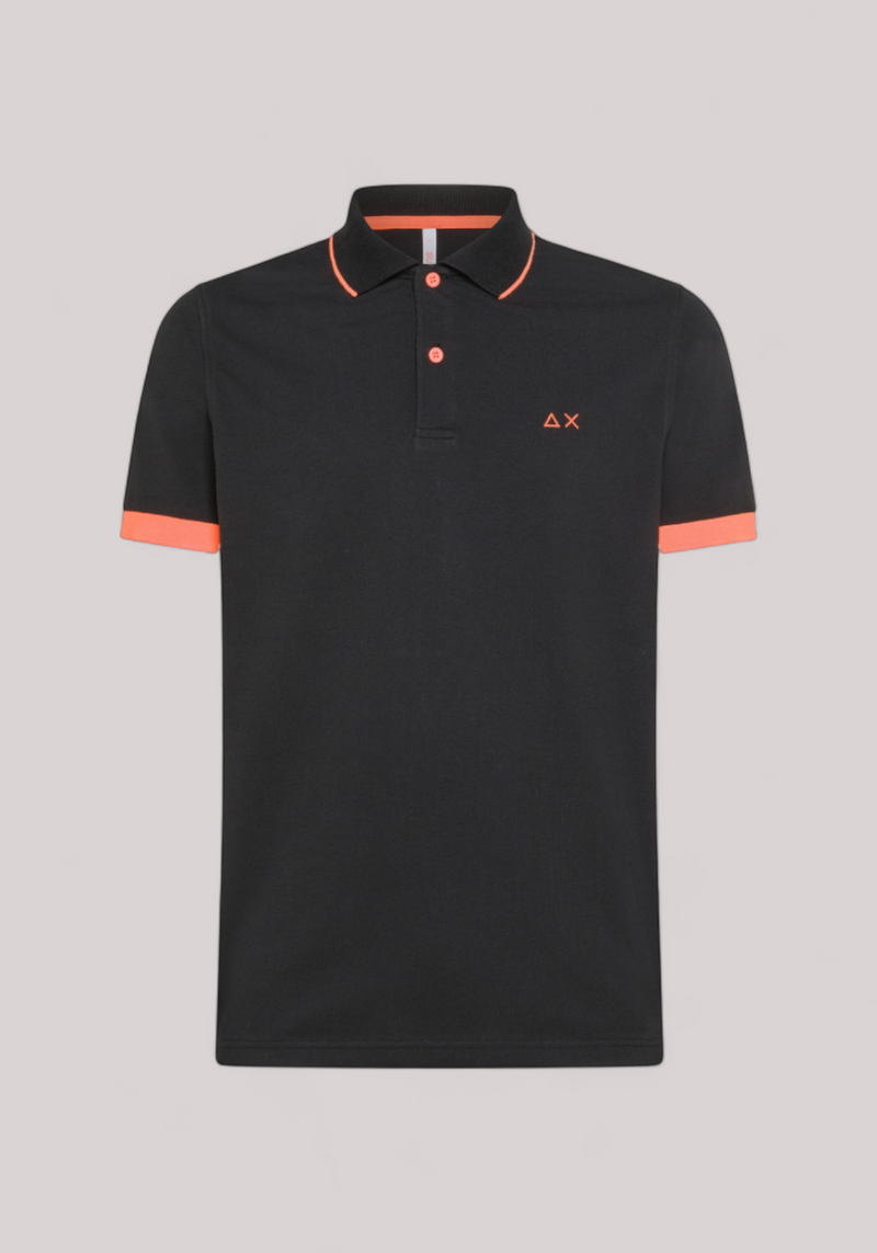 POLO UOMO SMALL STRIPE FLUO NERO - Linassi