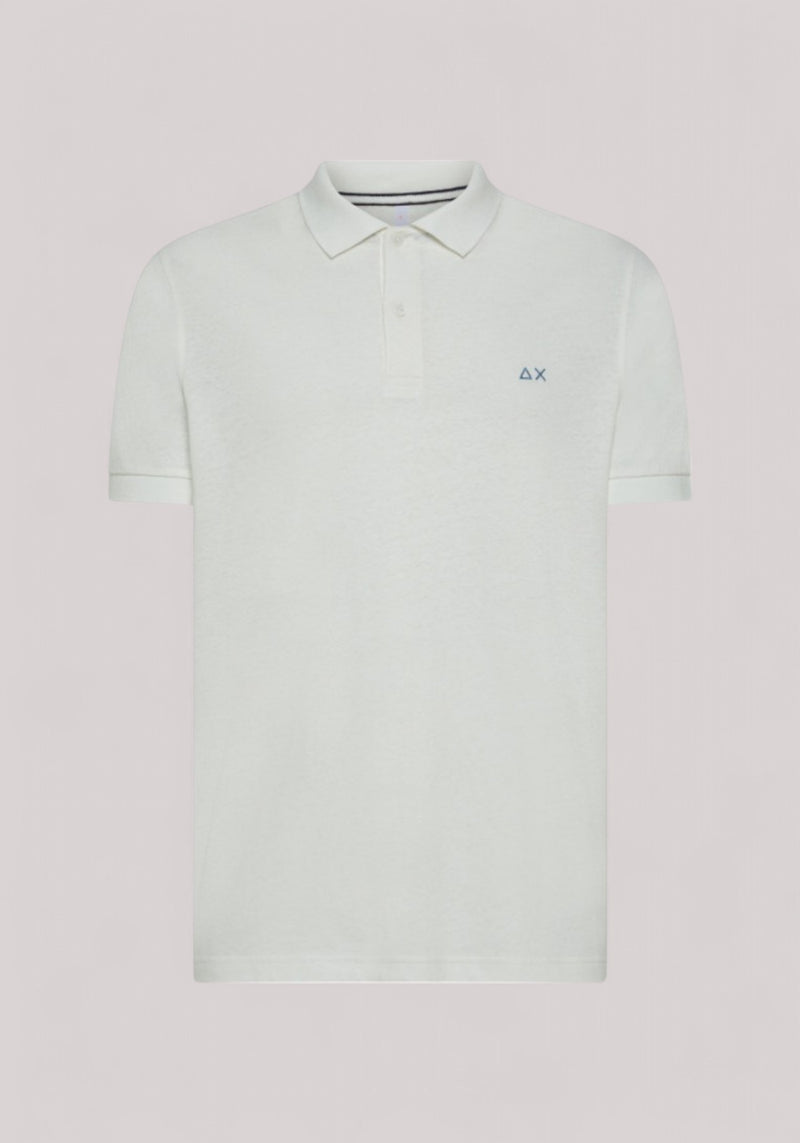 POLO UOMO MISTO LINO BIANCO PANNA