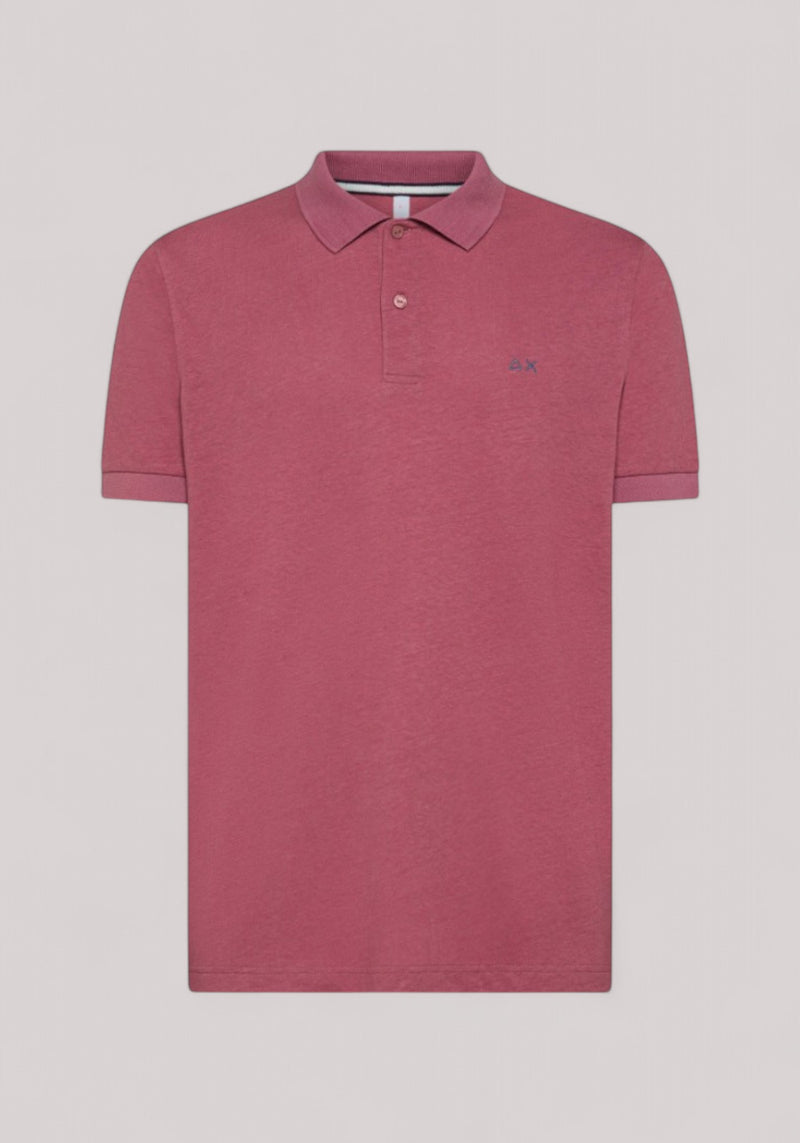 POLO UOMO MISTO LINO ROSA SCURO