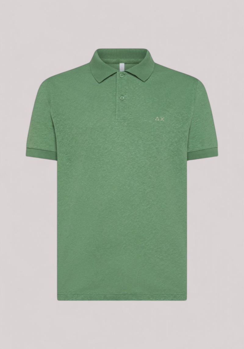POLO UOMO MISTO LINO VERDE SALVIA
