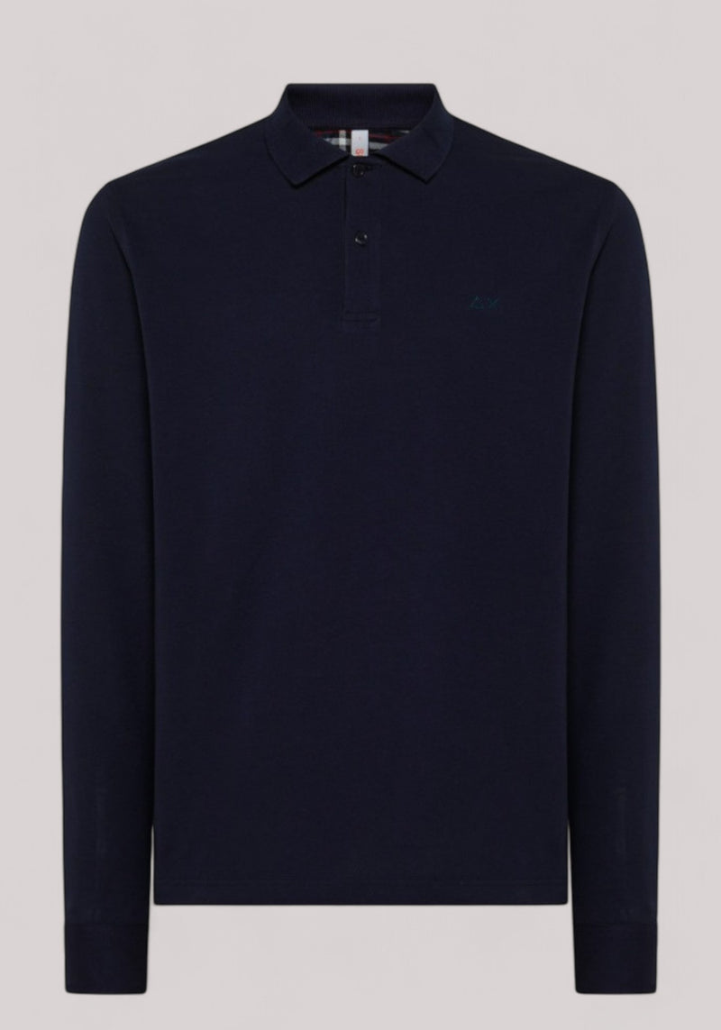 POLO UOMO CONTRAST ELBOW EL NAVY BLUE