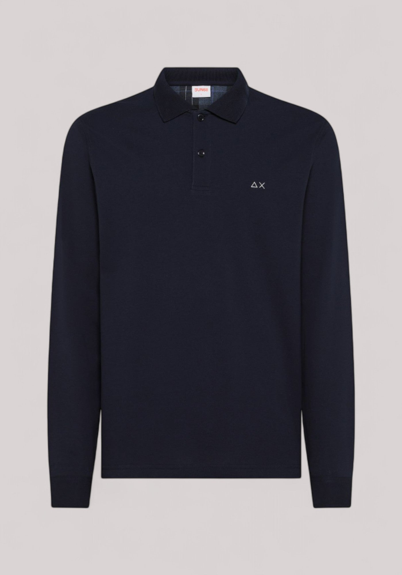 POLO UOMO CON PATCH NAVY BLUE