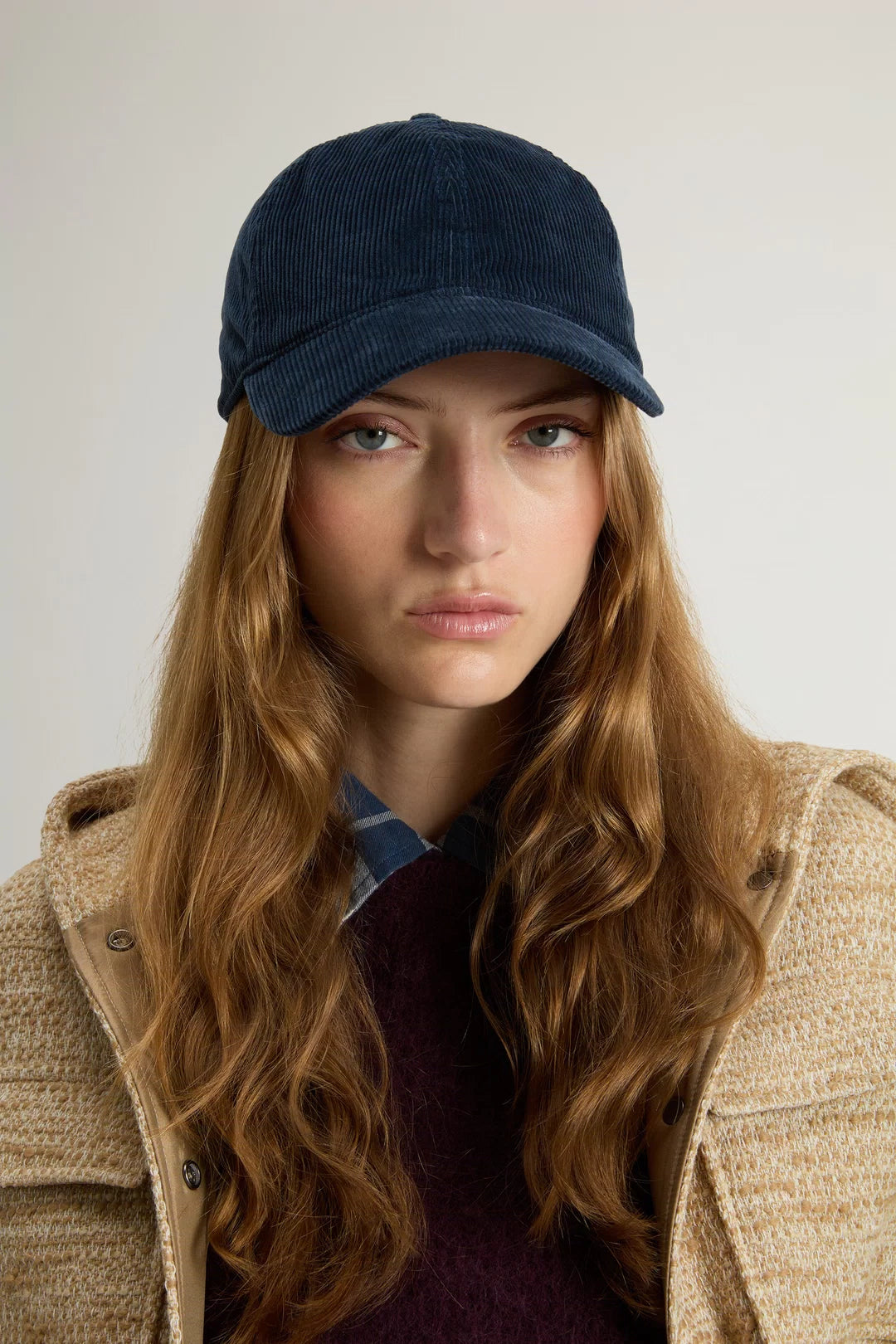 BERRETTO UOMO IN VELLUTO MELTON BLUE