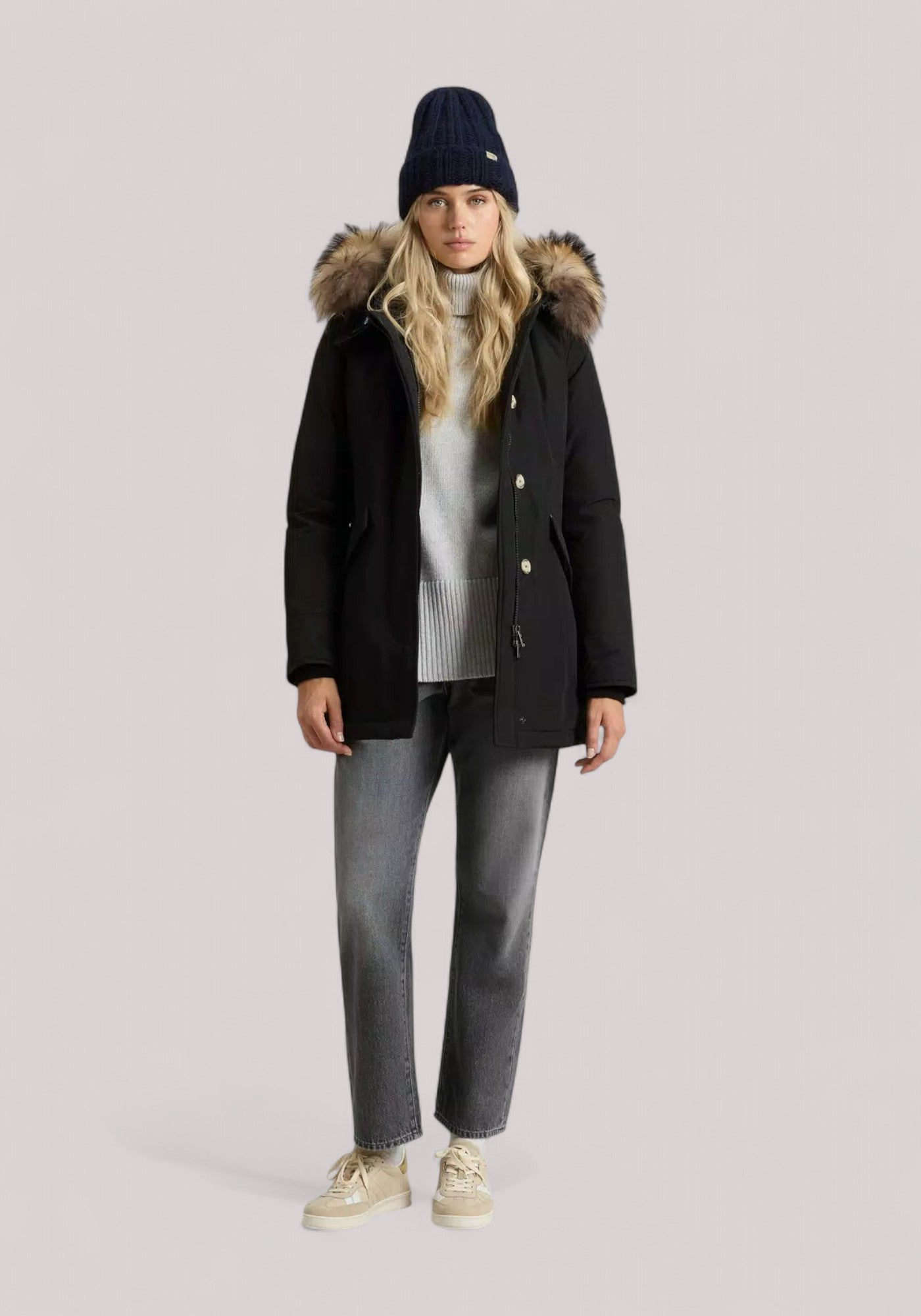 GIACCONE DONNA ARCTIC RACCOON PARKA BLACK