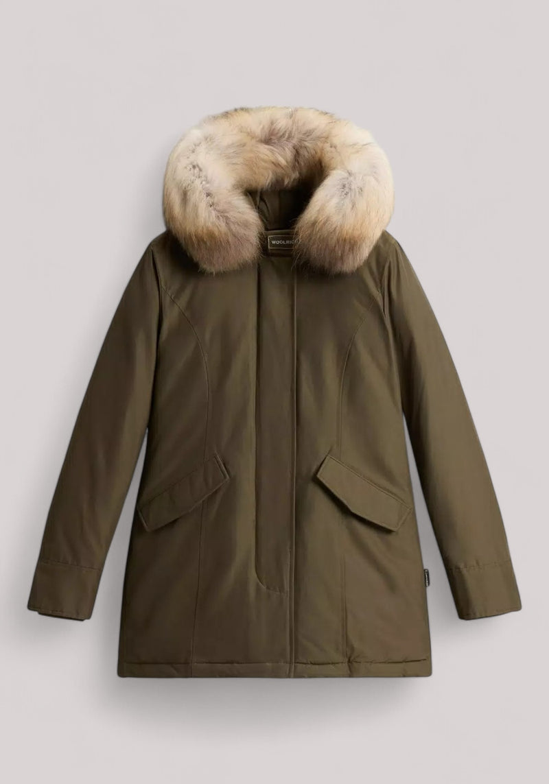 GIACCONE DONNA ARCTIC RACCOON PARKA DARK GREEN