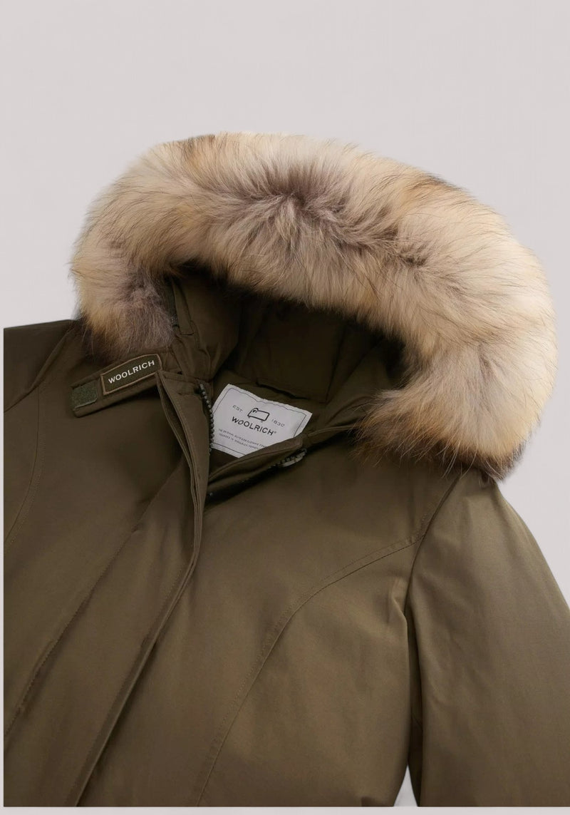 GIACCONE DONNA ARCTIC RACCOON PARKA DARK GREEN