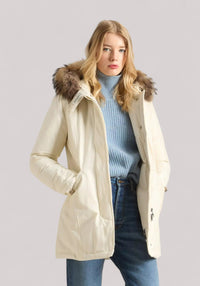 GIACCONE DONNA ARCTIC RACCOON PARKA MILKY CREAM