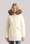 GIACCONE DONNA ARCTIC RACCOON PARKA MILKY CREAM