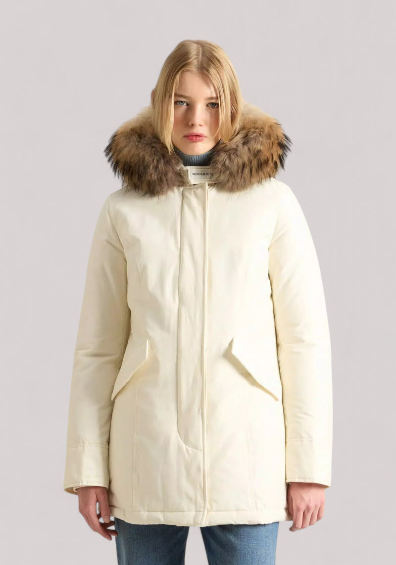 GIACCONE DONNA ARCTIC RACCOON PARKA MILKY CREAM