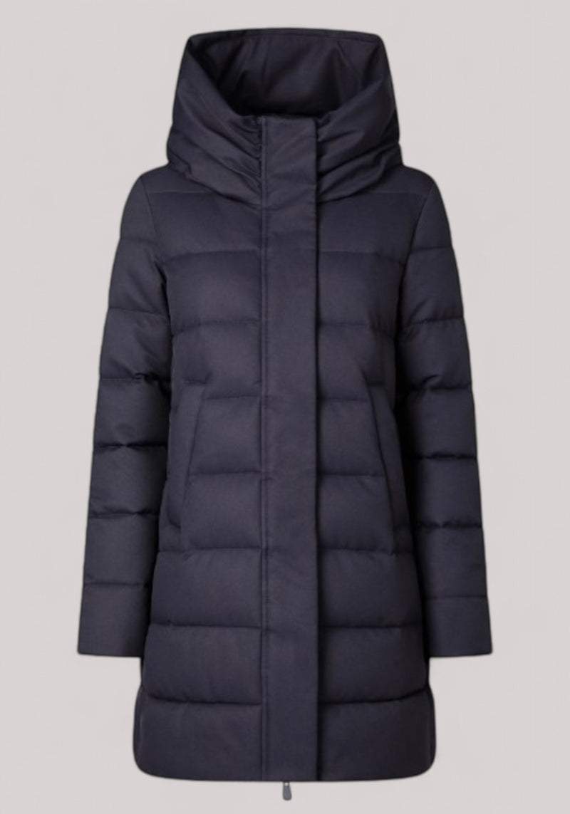 GIACCONE DONNA PIUMINO PUFFER BLUE BLACK