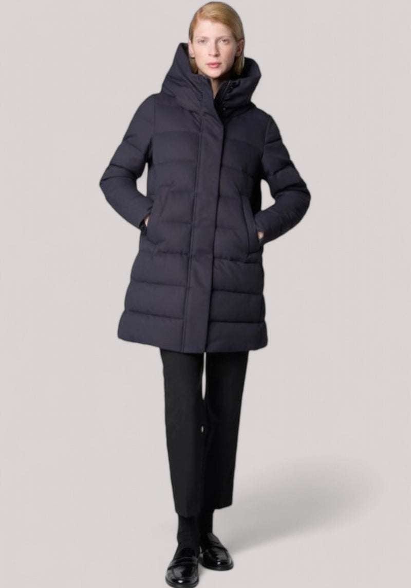 GIACCONE DONNA PIUMINO PUFFER BLUE BLACK